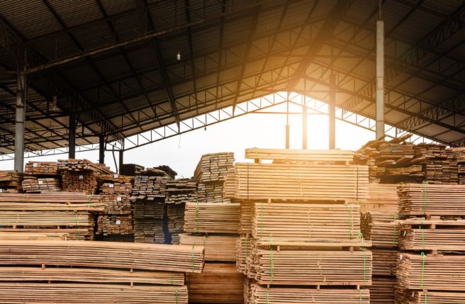 Stacked lumber